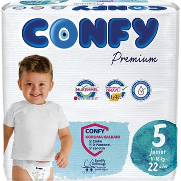 Confy Premium No:5 Junior 22 Adet Bebek Bezi