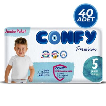 Confy Premium No:5 Junior 40 Adet Bebek Bezi