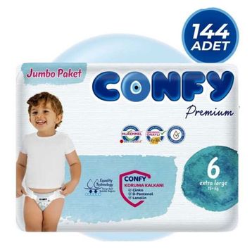 Confy Premium No:6 XLarge 144 Adet Bebek Bezi