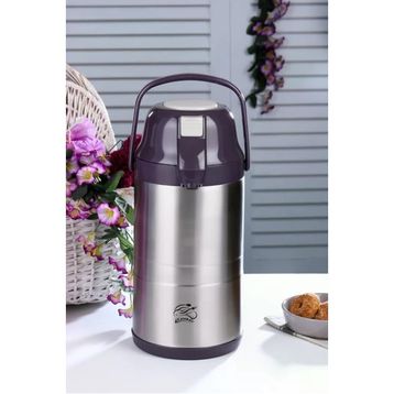 Cooker CKR2008 3.5 lt Çift Katlı Mor Paslanmaz Çelik Pompalı Termos