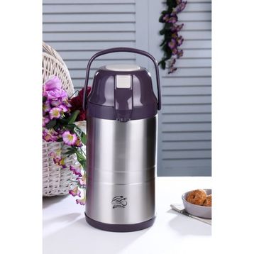 Cooker CKR2008 3.5 lt Çift Katlı Mor Paslanmaz Çelik Pompalı Termos