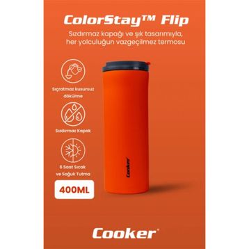 Cooker CKR2041 Turuncu 400 ml Çelik Termos Bardak