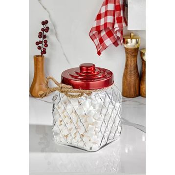 Cooker Nostalji Ckr3812 20 cm 2.5 lt Kırmızı Vakum Kapaklı Cam Kavanoz