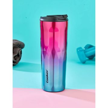 Cooker YK1020 Pembe - Mavi 500 ml Mug Çelik Termos