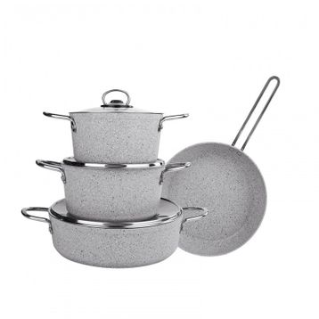 Cookplus Biogranit Alfa Gri 7 Parça Tencere Seti