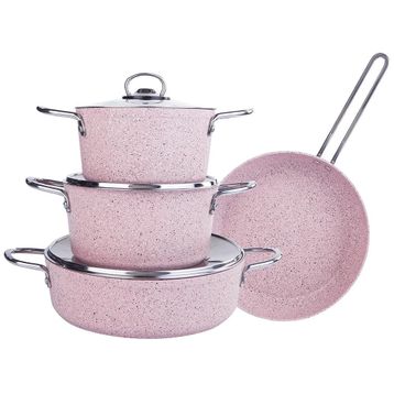 Cookplus Biogranit Alfa Pink 7 Parça Tencere Seti