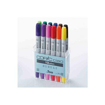 Copic Ciao Basic Renkli 12'li Markör Kalemi Set