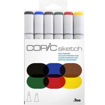 Copic Sketch 6'lı Bold Primaries Marker Set