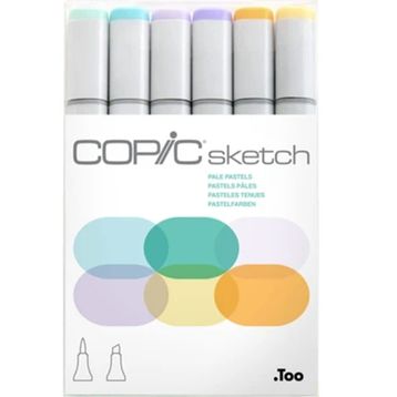 Copic Sketch 6'lı Pale Pastels Marker Set