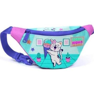 Coral High 11503 Kids Turkuaz Pembe Dondurmalı Kedi Desenli Bel Çantası