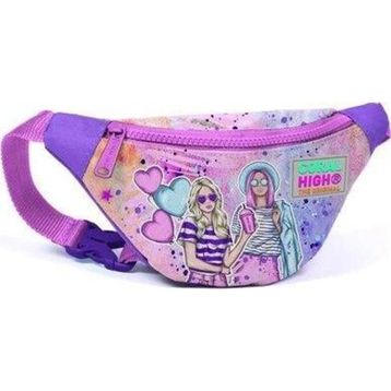 Coral High 11507 Kids Pembe Mor Fashion Girl Desenli Bel Çantası