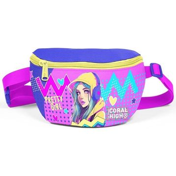 Coral High 11553 Kids Lavanta Turkuaz Kulaklıklı Kız Desenli Bel Çantası