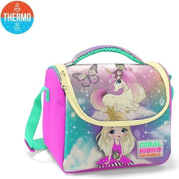 Coral High 11733 Kids Su Yeşili Pembe Unicorn Desenli Thermo Beslenme Çantası