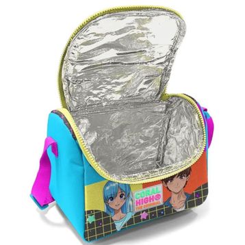 Coral High 11737 Gri Mavi Pembe Anime Desenli Thermo Beslenme Çantası