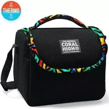 Coral High 11773 Kids Siyah Grafiti Desenli Thermo Beslenme Çantası
