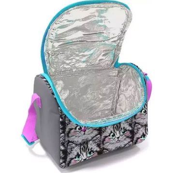 Coral High 11778 Kids Gri Kedi Desenli Thermo Beslenme Çantası