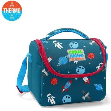 Coral High 11815 Kids Çivit Kırmızı Uzay Desenli Thermo Çivit Mavisi Beslenme Çantası