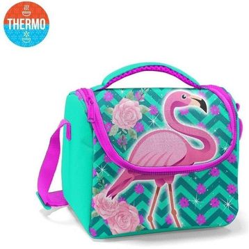 Coral High 11835 Kids Su Yeşili Pembe Flamingo Desenli Thermo Beslenme Çantası