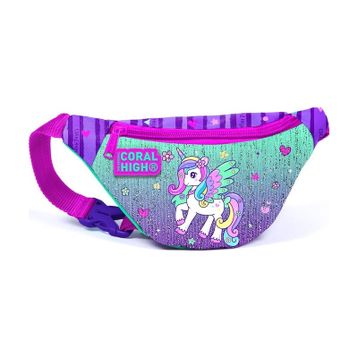 Coral High 12641 Kids Mor Su Yeşili Unicorn Desenli Bel Çantası