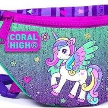 Coral High 12641 Kids Mor Su Yeşili Unicorn Desenli Bel Çantası