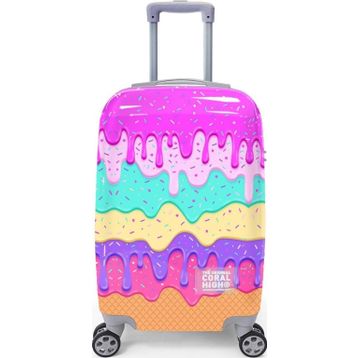 Coral High 16539 50 cm Renkli Desenli Kabin Boy Valiz