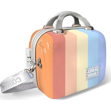 Coral High 16903 Renkli Çizgili Omuz Askılı PC Makyaj Çantası