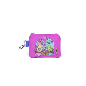 Coral High 21794 Kids Lavanta Açık Pembe Baykuş Desenli Simli Bozuk Para Çantası