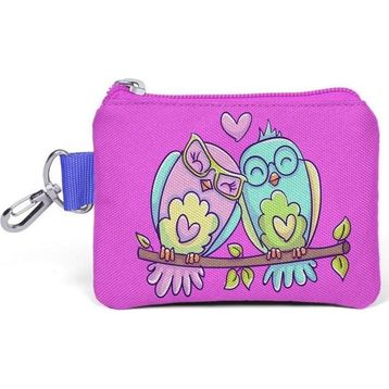 Coral High 21794 Kids Lavanta Açık Pembe Baykuş Desenli Simli Bozuk Para Çantası