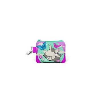Coral High 21807 Kids Su Yeşili Pembe Kedi Desenli Bozuk Para Çantası