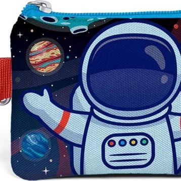 Coral High 21824 Sax Mavi Astronot Desenli Bozuk Para Çantası