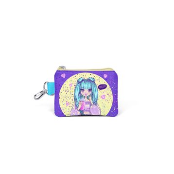 Coral High 21835 Kids Mor Pembe Anime Kız Desenli Bozuk Para Çantası