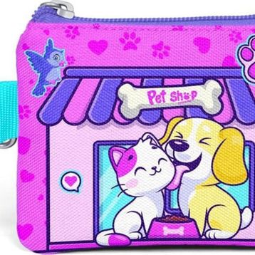 Coral High 21928 Kids Kedi Köpek Desenli Bozuk Para Çantası