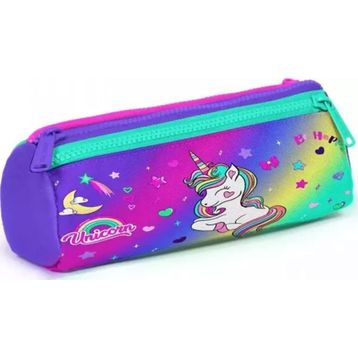 Coral High 22029 Kids Lavanta Su Yeşili Unicorn Desenli Üç Bölmeli Kalem Çantası