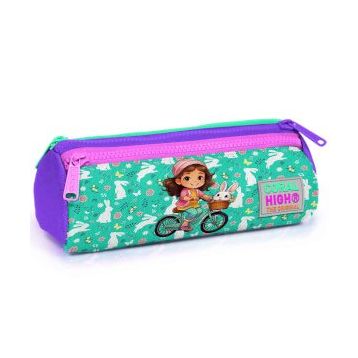 Coral High 22147 Mor Pembe Bisikletli Kız Desenli Kalem Kutusu