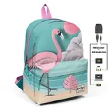 Coral High 23423 Usb+Aux Soketli Flamingo Sırt Çantası