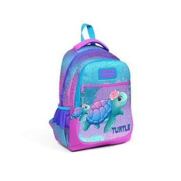 Coral High 23497 Kaplumbağa Desenli Açık Pembe-Mavi Okul Çantası