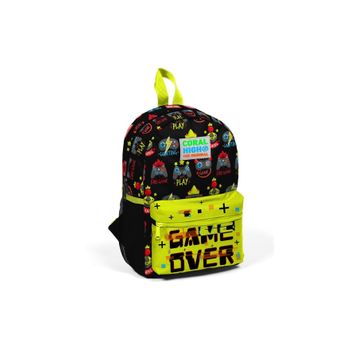 Coral High 23528 K120 Kids Siyah Fosforlu Sarı Iki Bölmeli Yuva Sırt Çantası