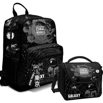 Coral High 23644 2'li Set Galaxy Desenli Beslenme Okul Çantası