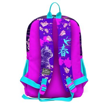 Coral High 23753 Kids Mor Pembe Anime Kedi Desenli Okul Sırt Çantası