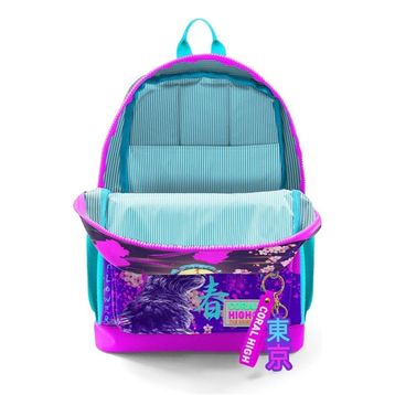 Coral High 23753 Kids Mor Pembe Anime Kedi Desenli Okul Sırt Çantası