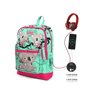 Coral High 23813 Sırt Çanta (Usb+Aux Soketli) Okul Çantası