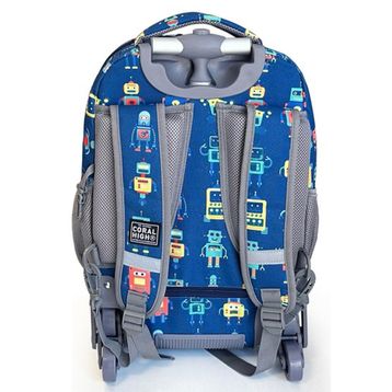 Coral High 24025 Kids Robot Desenli, Lacivert Renkli, Iki Kademeli Çekçekli, Sırt ve Okul Çantası
