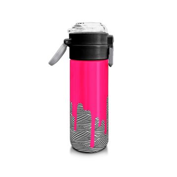 Coral High 500 ml 31878 Kids Pembe Siyah Beyazdesenli Pipetli Çelik Termos