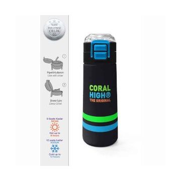 Coral High 500 ml 31929 Kids Siyah Çelik Termos