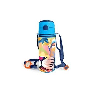 Coral High 600 ml 11938 M11 Kids Lacivert Saks Aslan Desenli Pipetli Alüminyum Matara