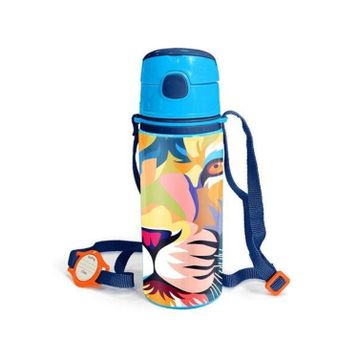 Coral High 600 ml 11938 M11 Kids Lacivert Saks Aslan Desenli Pipetli Alüminyum Matara