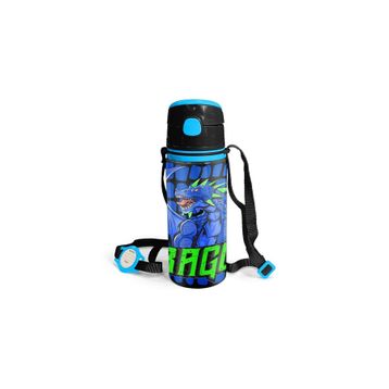 Coral High 600 ml 11942 M11 Kids Siyah Saks Ejderha Desenli Pipetli Alüminyum Matara