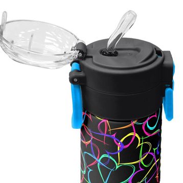 Coral High Çok Renkli Kalp Desenli 500 ml Termos