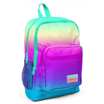 Coral High Coral High Pembe-Yeşil-Mavi Renk Desenli İlkokul ve Günlük Sırt Çantası
