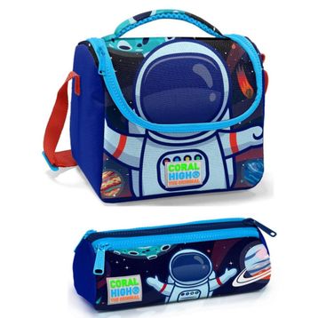 Coral High Erkek Çocuk Mavi Kırmızı Astronot Beslenme Çantası